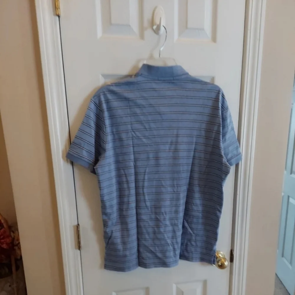 LIKE NEW Polo Ralph Lauren Soft Cotton Custom Slim Fit Polo  LG- Blue Stripe